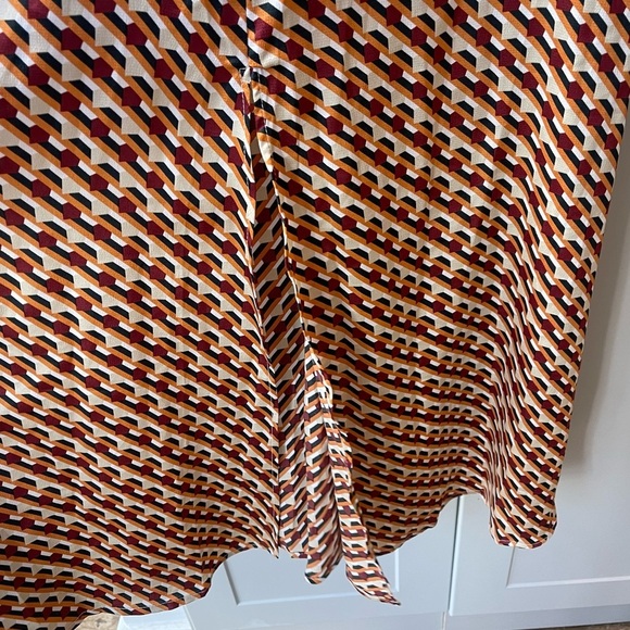 Eva Franco Abstract Crossback Slit Maxi Dress Small Boho MCM Coastal Cream - Picture 6 of 9